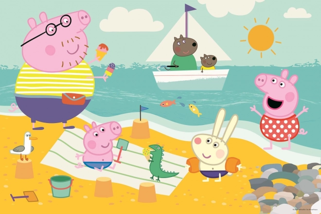 Dobbelt-sidet puslespil Peppa Pig SUPER MAXI 24 brikker