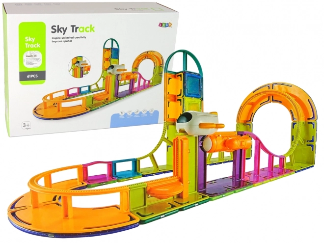 Byggemagnetiske klodser Sky Track 61 stykker