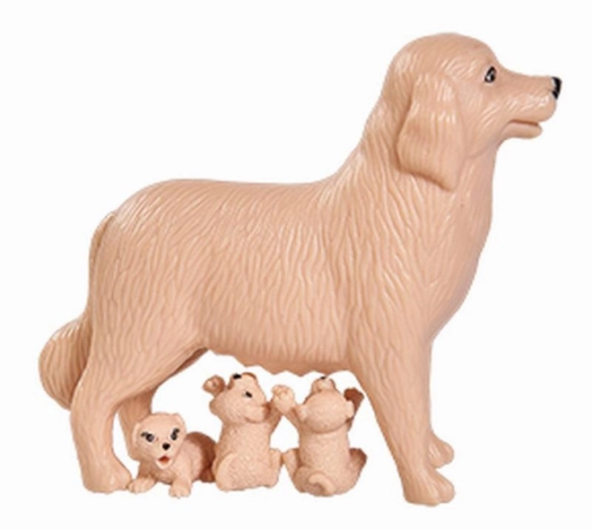 Dukken Eva med hund og hvalpe