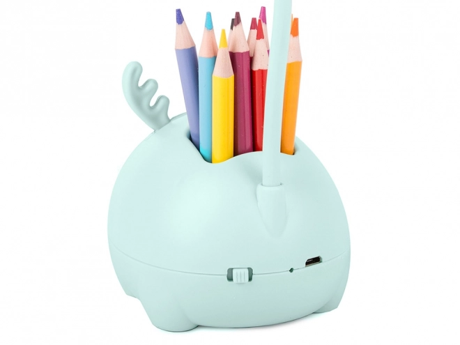Børne-natlampe med LED og USB-opladning og organizer