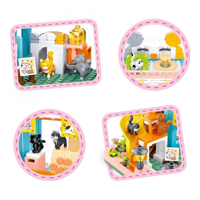 Sluban Girls Dream M38-B1089 Hus med ni katte