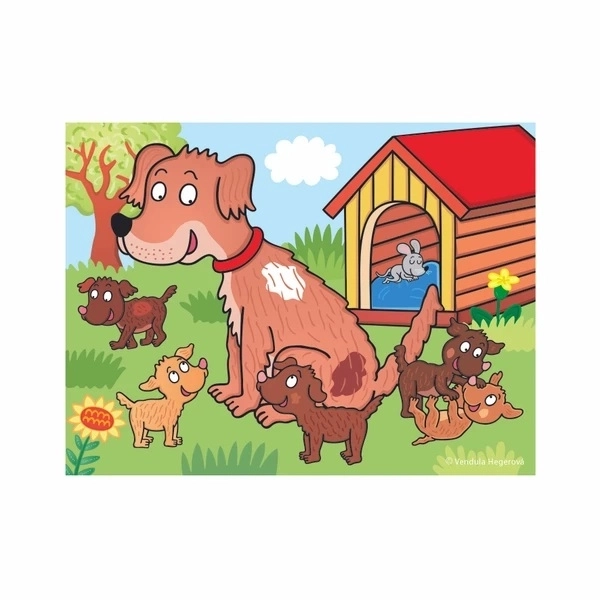 Kubus klodser husdyr træ 12stk i boks 21x18x4cm