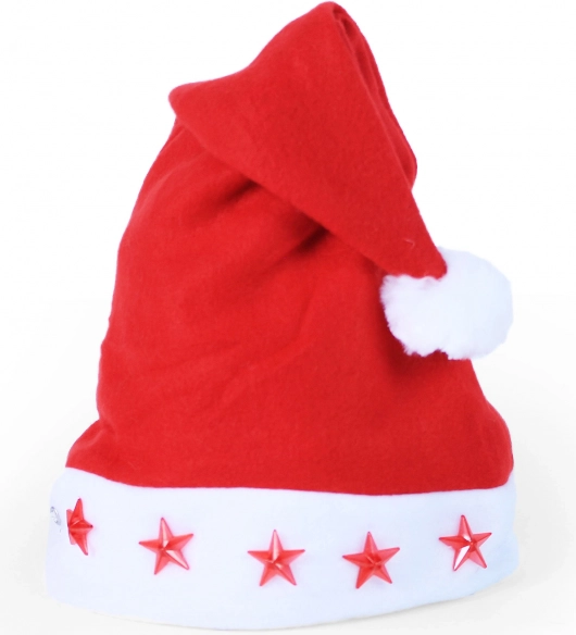 Julehat med blinkende stjerner