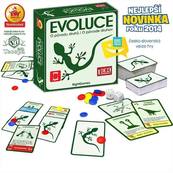 Evoluce - Om arternes oprindelse brætspil i æske 19x19x5cm (Årets spil 2011)