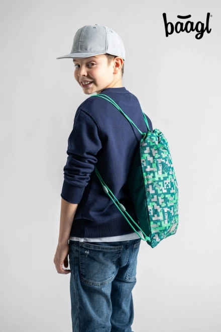 Lomme rygsæk med sølv Creeper fra MINECRAFT