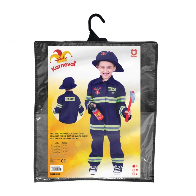 Børnekostume brandmand - tjekkisk tryk (S)
