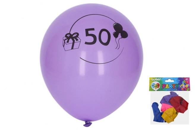 Oppustelig ballon med tallet 50 30 cm - 5 stykker