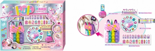 Neglestudie med POP IT-håndtaske til børn