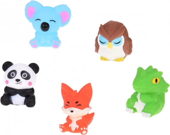 Gummi fingerdukker ZOO dyr - sæt med 5 figurer