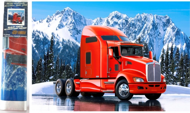 Norimpex diamantmaling Rød lastbil Kenworth 30x40 cm