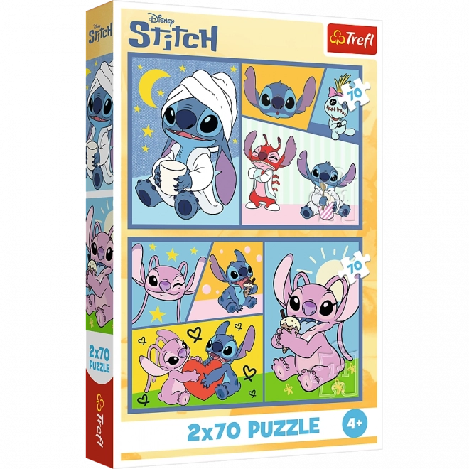 Puslespil 2x70 - Disney Lilo og Stitch - Ingen kedsomhed med Stitch