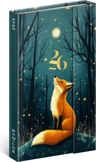 Notique Ugentlig Magnetisk Kalender Ræv 2026, 13 x 21 cm