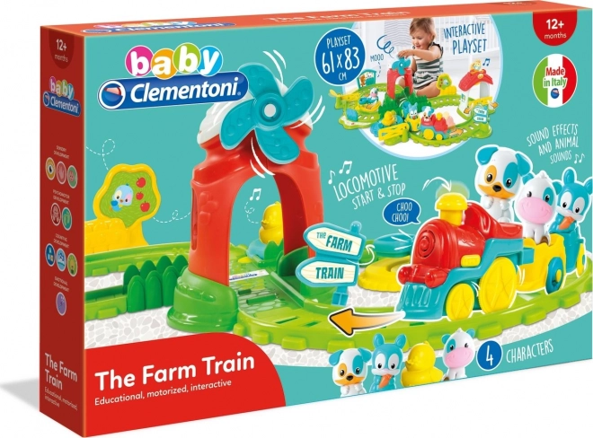 CLEMENTONI BABY Interaktivt legesæt med tog på gården med lyde