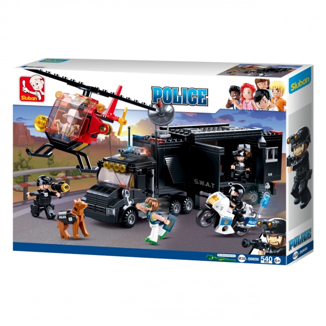 Sluban Politi M38-B0659 SWAT mobil base og tyve i helikopter