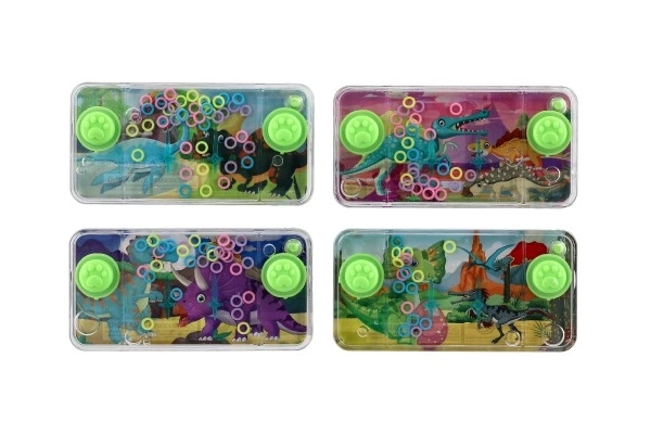 Vandspil puslespil 11x6cm plastik dinosaur 4 typer 24 stk i boks