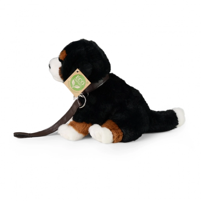 Plysberner sennenhund siddende med snor og lyd 20 cm MILJØVENLIG