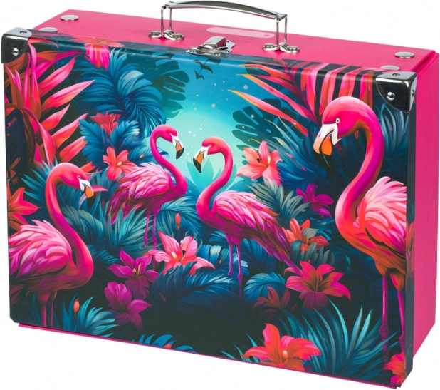 Sammenklappelig skolekuffert Flamingoer