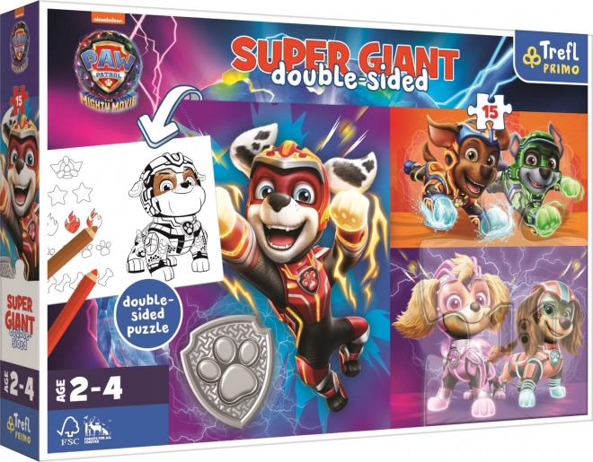 Puslespil KÆMPE dobbeltsidet Fantastisk hold Pote Patruljen/Paw Patrol 15 stykker i kassen. 40x27cm 24m+