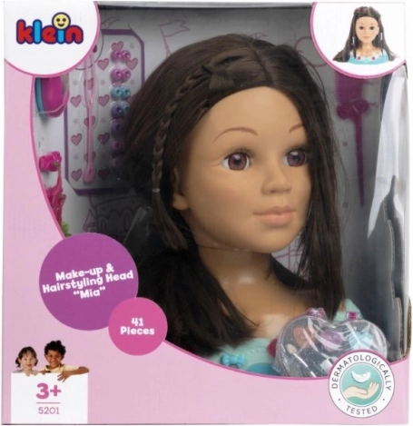 Styling- og makeuphoved Mia med sæt af kosmetik og tilbehør