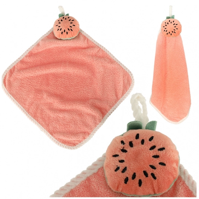 Børnehåndklæde til børnehave 30x30cm lyserød melon