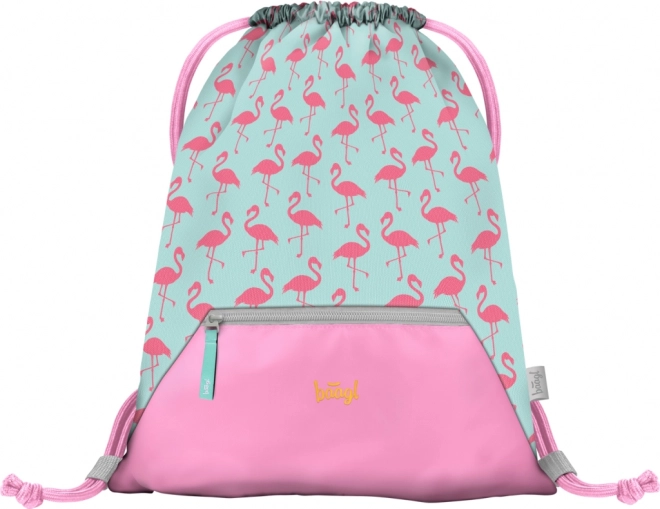 BAAGL 5 SET Zippy Flamingo: skoletaske, penalhus, pose, mapper, boks