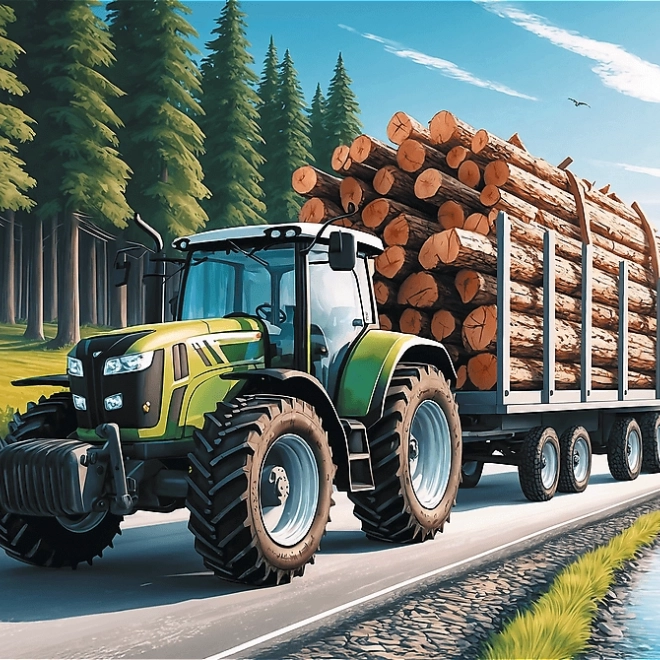 Skovtraktor puslespil 100 brikker