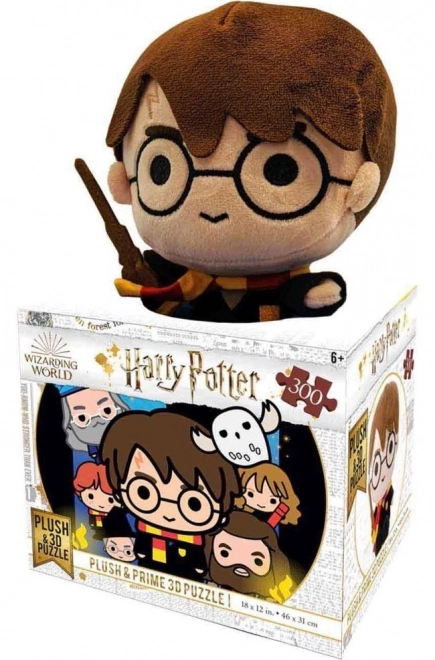 3D puslespil Harry Potter 300 brikker med plyslegetøj