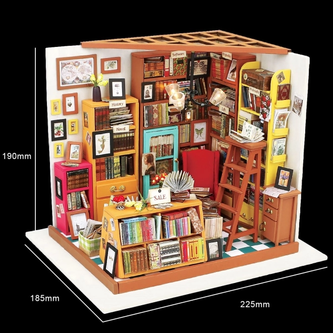 Samovas studie - Bibliotek DIY Miniature Dukkehus