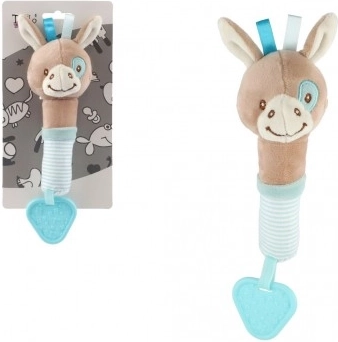 Plysbamse med pivelyd og bidering – æsel 22 cm