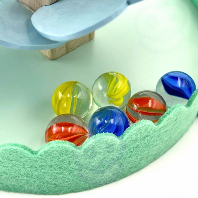 Træ kuglebane Rainbow Montessori WOOPIE GREEN