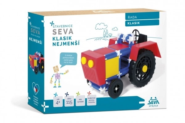 Byggesæt SEVA KLASIK Mindste plastik 115 stk i kassen 31,5x16,5x7,5cm