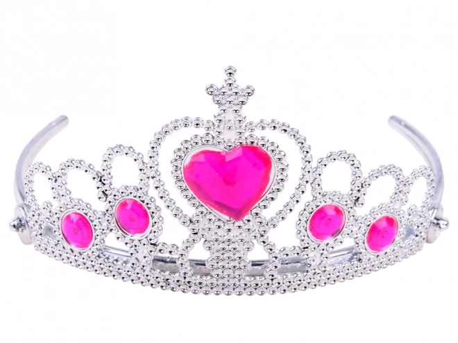 Kostumesæt Prinsesse med krone og fletninger – Lyserød