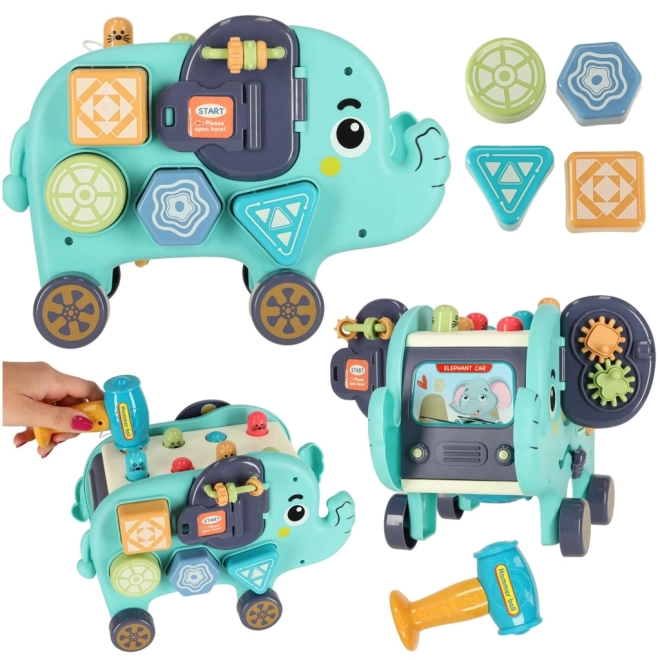 Interaktiv klodssortering montessori elefant 26 cm