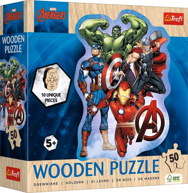 Træomrids-puslespil AVENGERS – 50 brikker