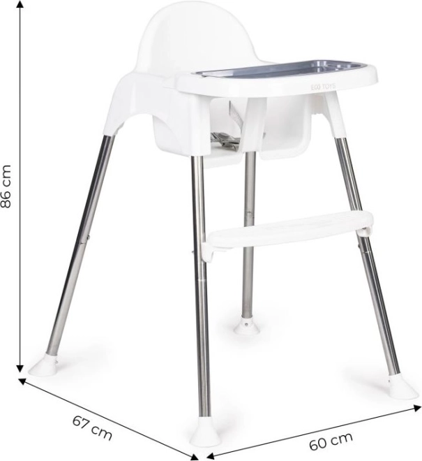 ECOTOYS Spisebordsstol 2-i-1 hvid