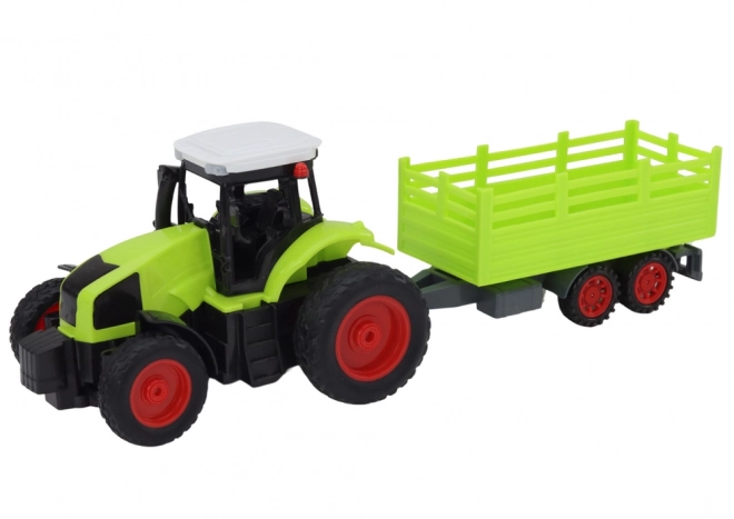 RC traktor med fjernbetjening og anhænger 1:16 grøn
