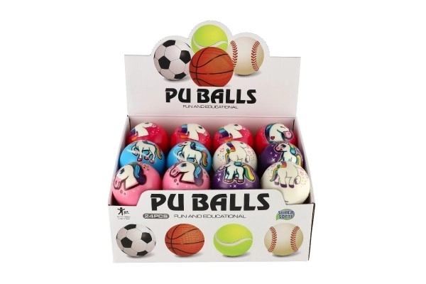 Unicorn bold skum 8cm mix farver i pose 24 stk i æske
