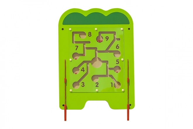 Trævægmonteret montessoripanel - krokodille