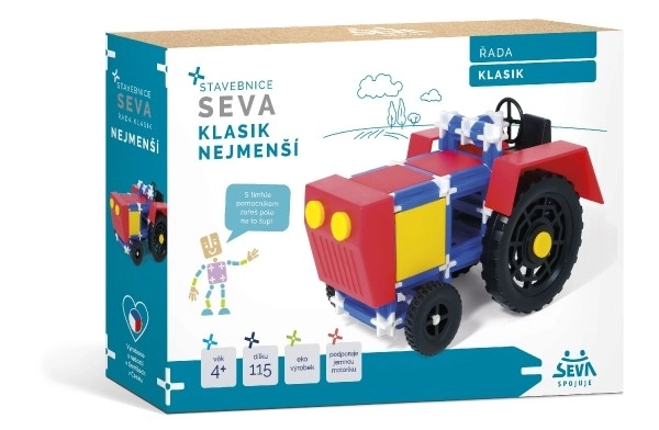 Byggesæt SEVA KLASIK Mindste plastik 115 stk i kassen 31,5x16,5x7,5cm