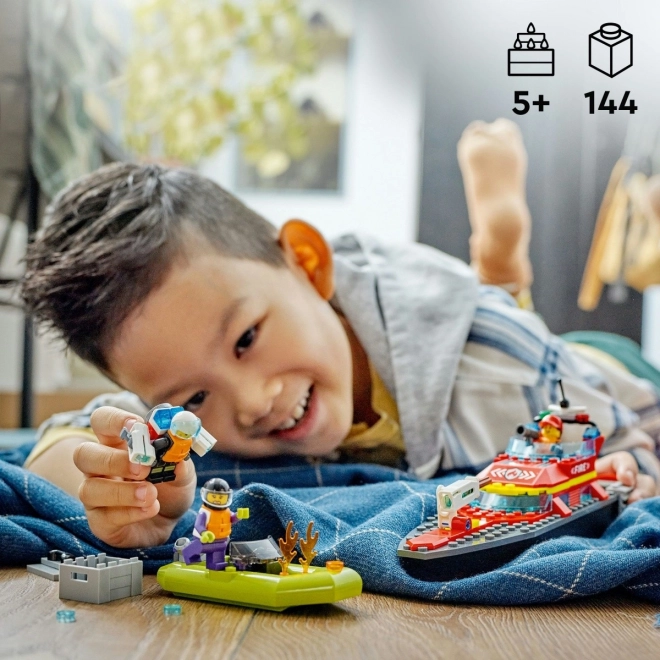 LEGO® City 60373 Brandmandsredningsbåd og jolle