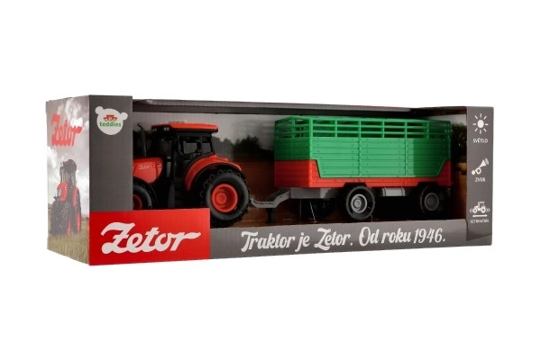Traktor Zetor med trailer med lys- og lydeffekter - 36 cm