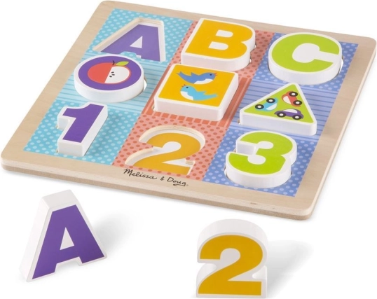 Træpuslespil ABC-123 til små børn