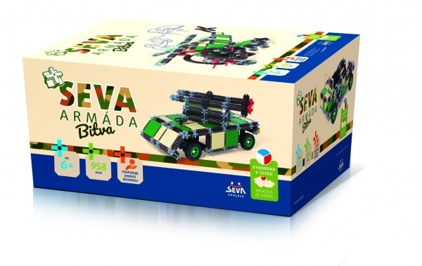 Byggeklods SEVA ARMADA Slag plast 958stk i kasse 27x38x18cm