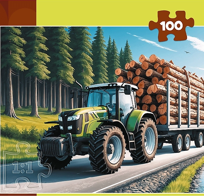 Skovtraktor puslespil 100 brikker
