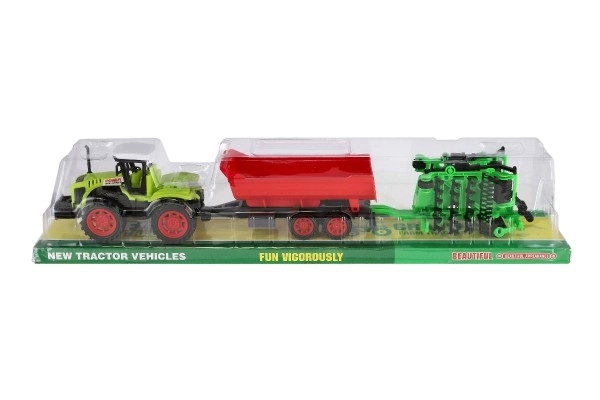 Traktor med trailer og porte