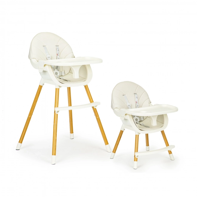ECOTOYS Spise Stol 2i1 Beige