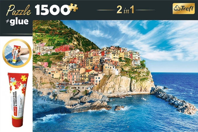 Sæt puslespil Manarola, Ligurien, Italien 1500 brikker med lim