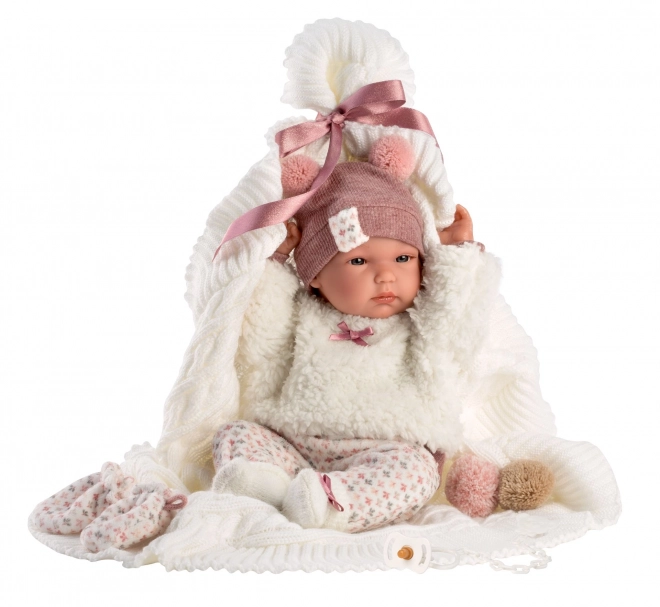 Llorens 63576 NEW BORN HOLČIČKA - realistisk dukke baby med helvinylkrop - 35 cm