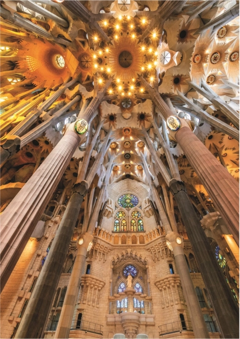 EDUCA Puzzle Sagrada Familia - interiør, Barcelona (Spanien) 1000 brikker