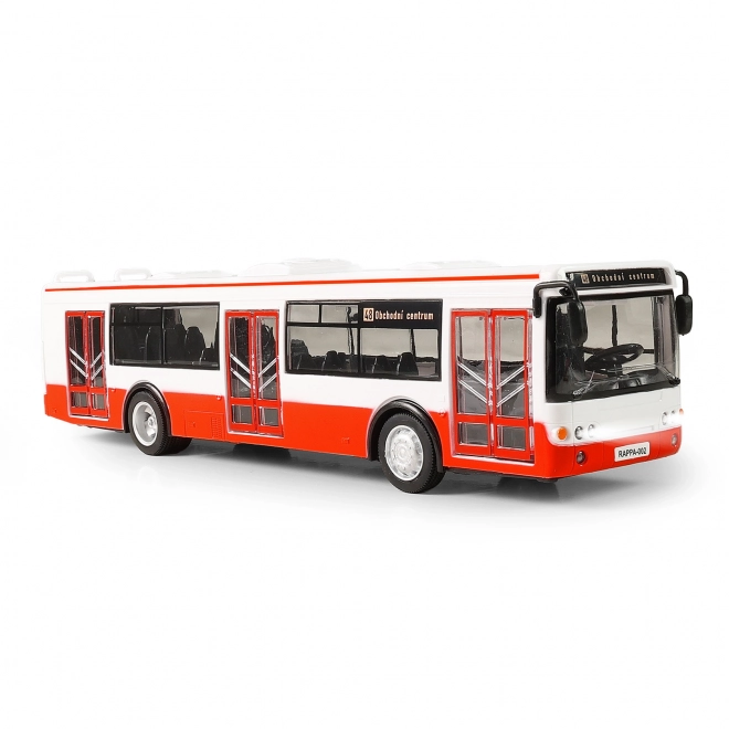 Bus som meddeler stoppesteder på tjekkisk 28 cm